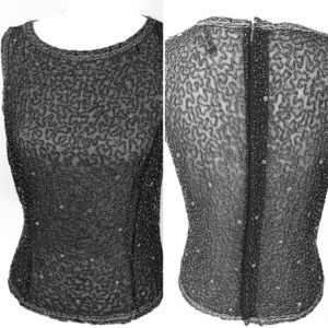 Black Evening Beaded Top
